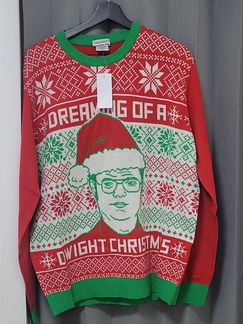 Ripple Junction Red & Green Dwight Christmas Crewneck Sweater